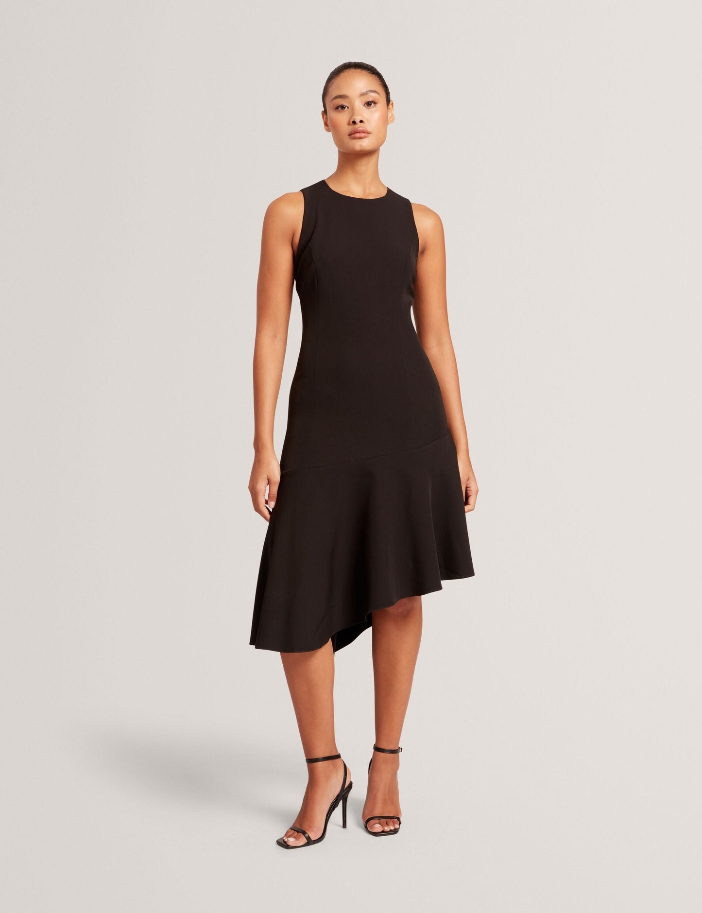 Ted Baker ASYMMETRIC MIDI DRESS - Black BLACK