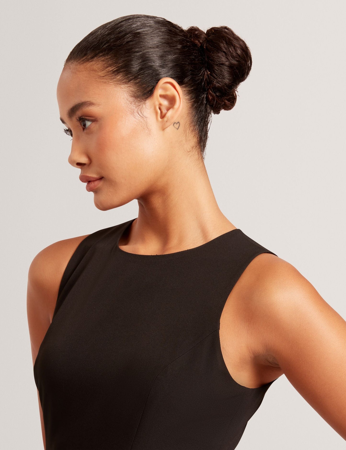 Ted Baker ASYMMETRIC MIDI DRESS - Black BLACK