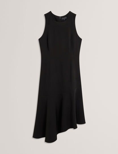 Ted Baker ASYMMETRIC MIDI DRESS - Black BLACK
