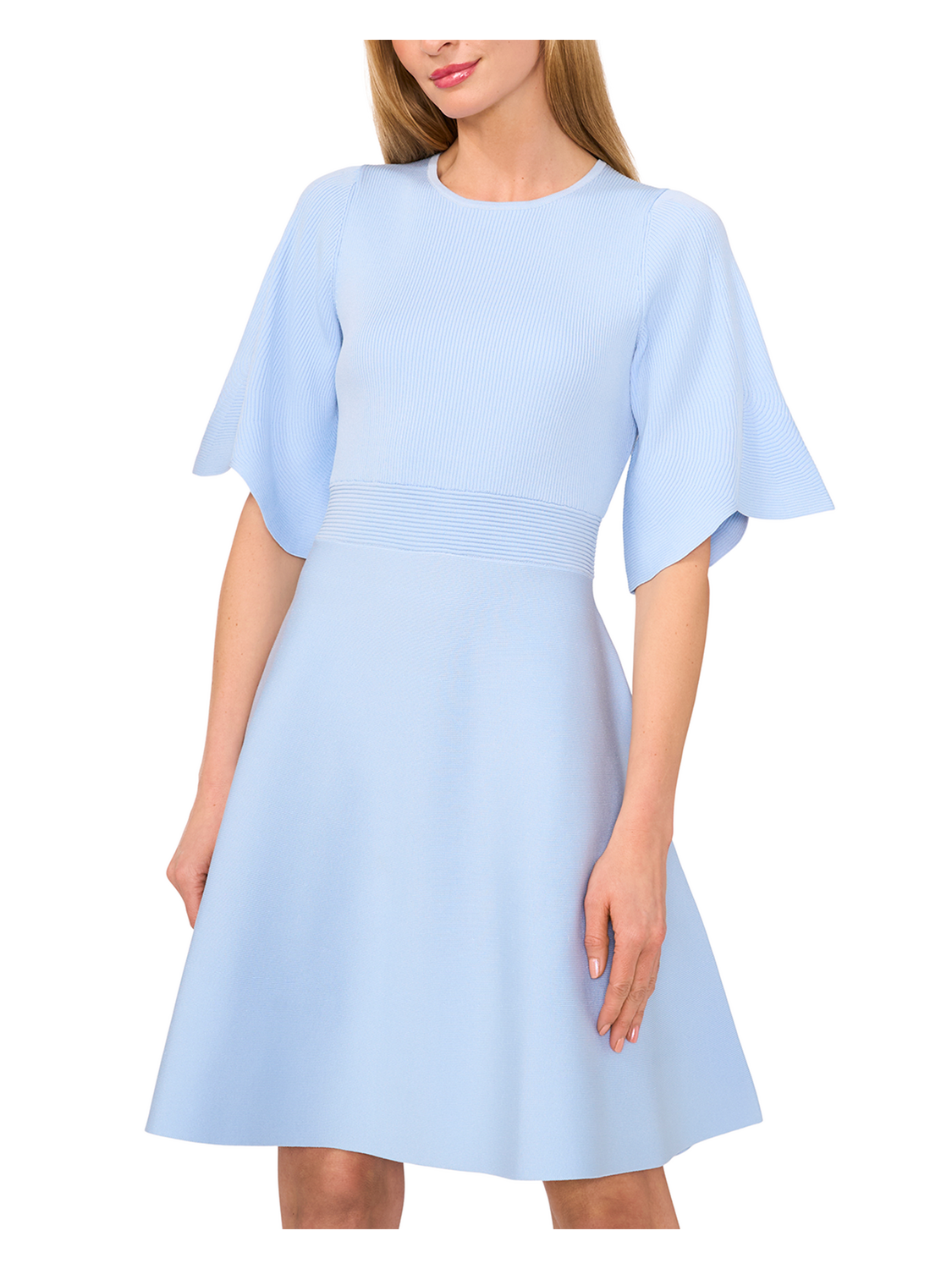 Ted Baker FLARE SHORT SLEEVE CREW NECK MINI DRESS - Lt-Blue PALE BLUE