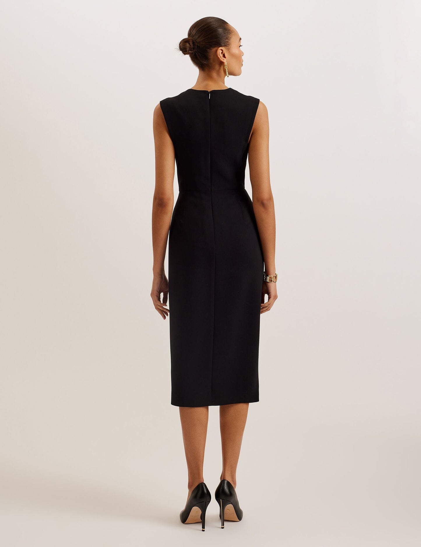 Ted Baker MANABDL - Tailored Sleeveless Midi Dress With Front Split BLACK