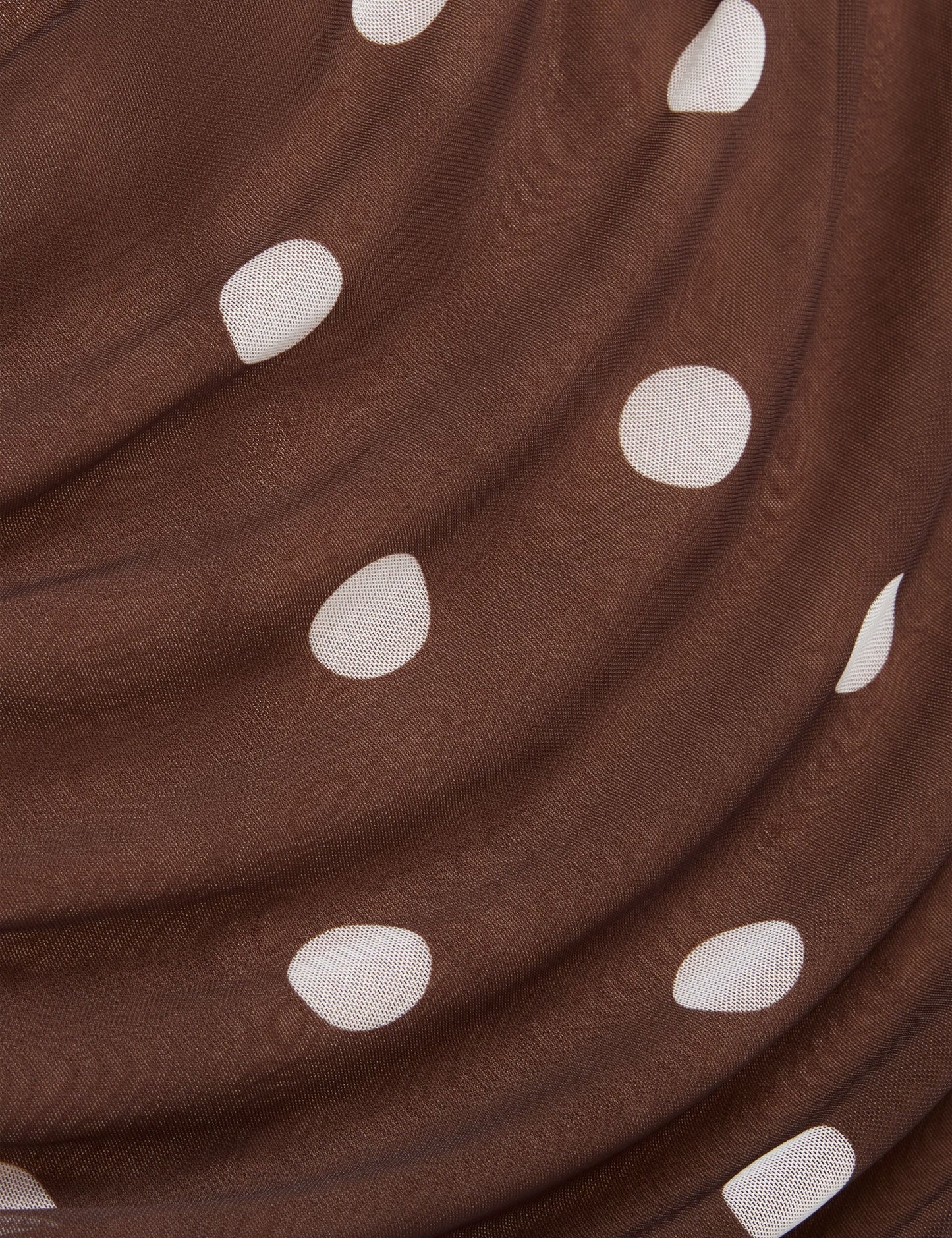 Ted Baker TILDAHH - Off-Shoulder Polka Dot Mesh Mini Dress DARK BROWN
