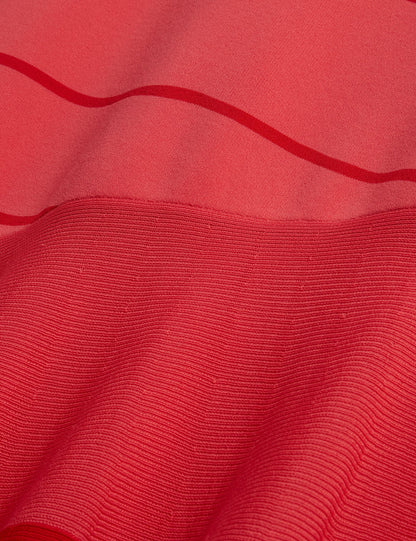 Ted Baker TILLEEA - Striped Square Neck Flippy Hem Midi Dress CORAL