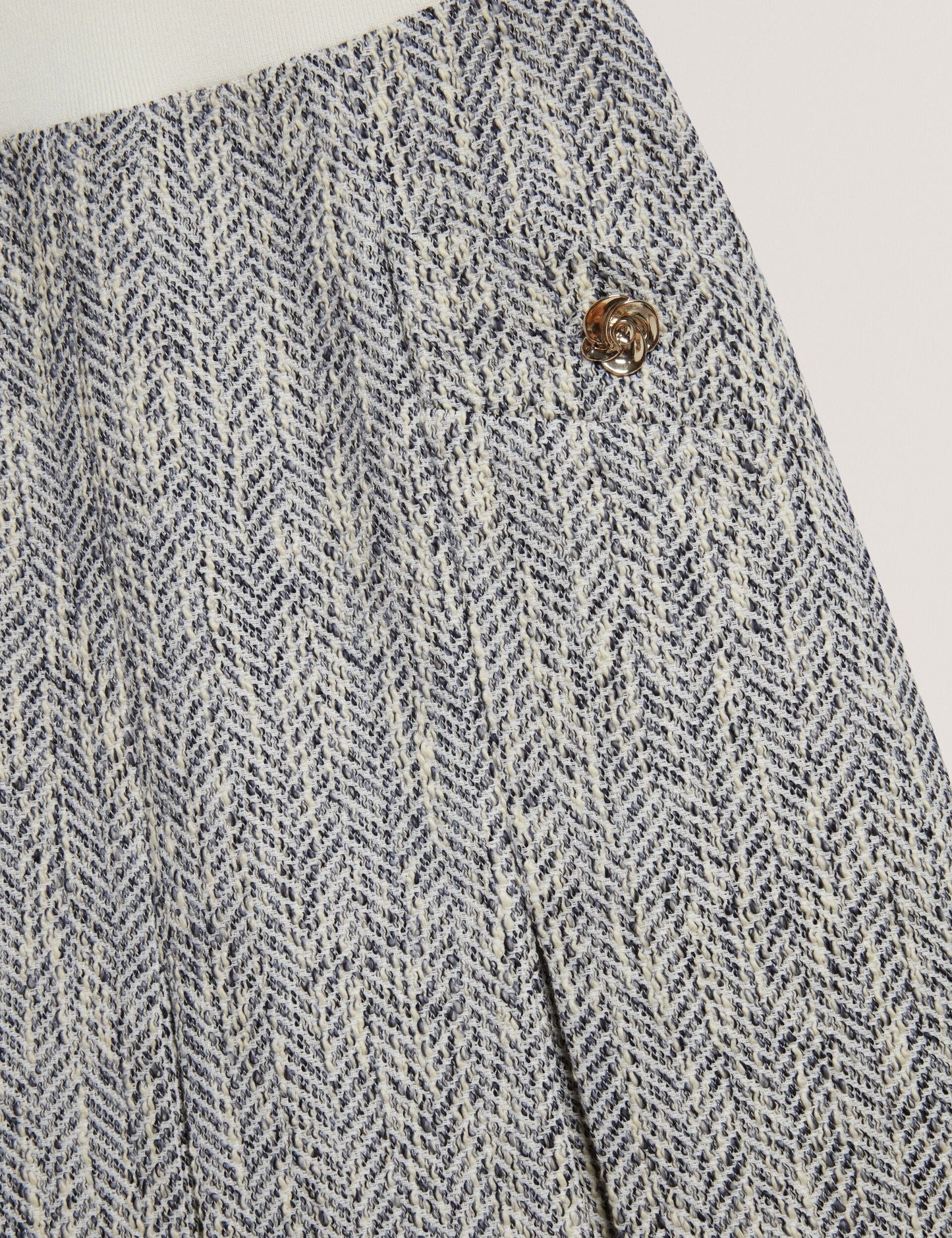Ted Baker VULPAM - Sleeveless Knit Bodice Boucle Mini Dress LIGHT BLUE