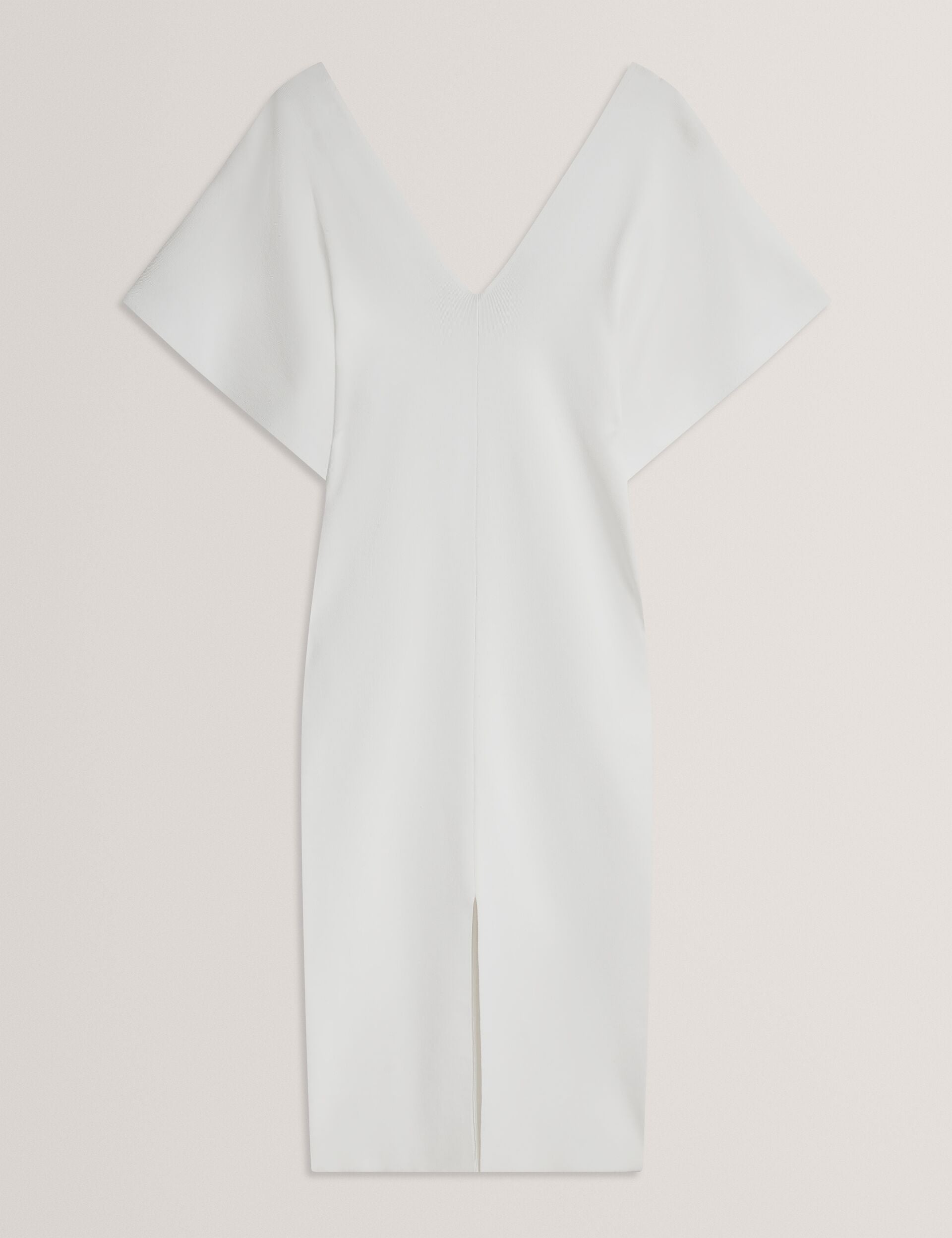 Ted Baker REBEXXA - Wide Sleeve Knitted Bodycon Midi Dress IVORY