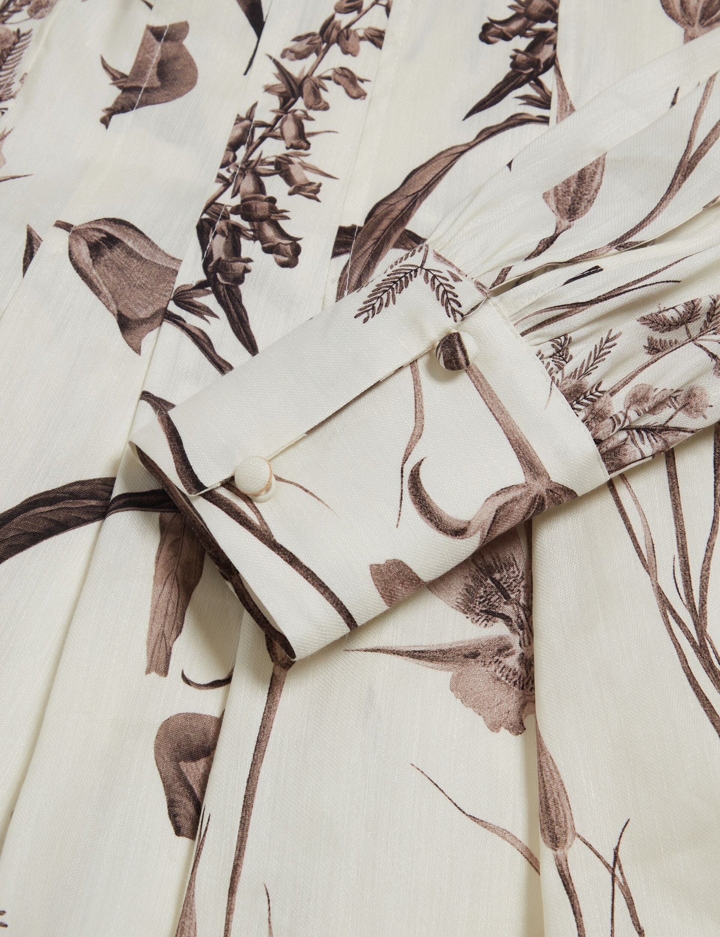 Ted Baker ELODIZA - Sepia Print Linen Silk Mini Shirt Dress IVORY