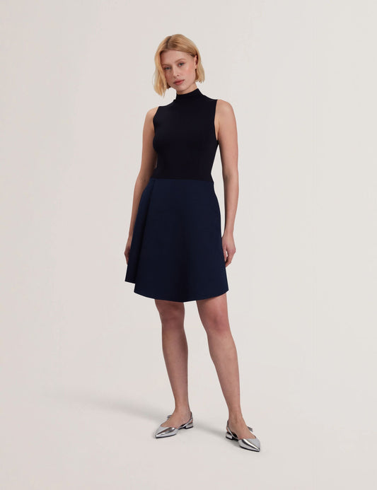 Ted Baker DANDIAA - Sleeveless High Neck 2-in-1 Mini Dress NAVY
