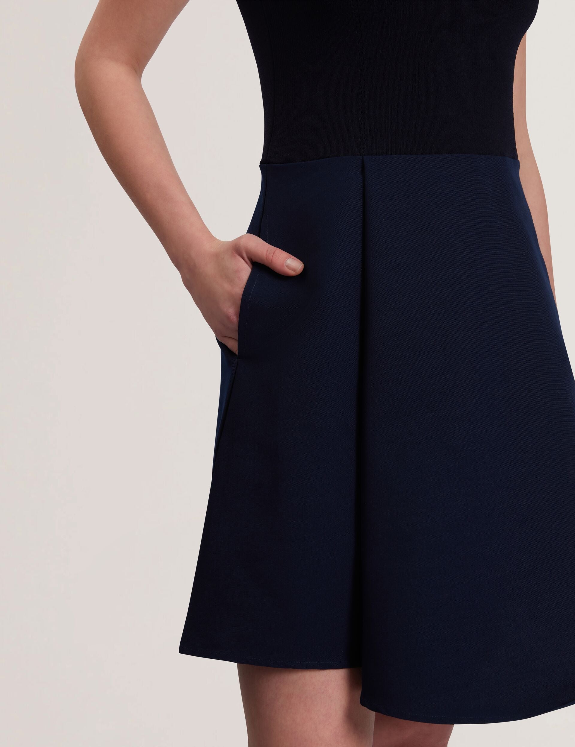Ted Baker DANDIAA - Sleeveless High Neck 2-in-1 Mini Dress NAVY