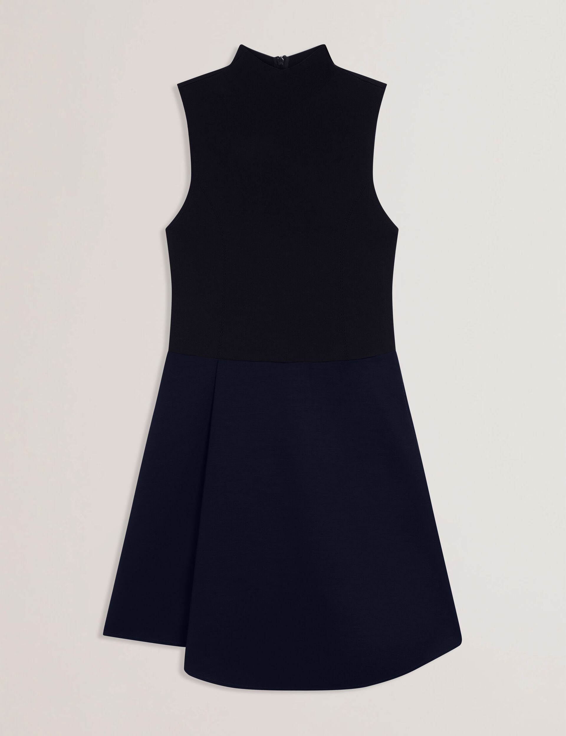 Ted Baker DANDIAA - Sleeveless High Neck 2-in-1 Mini Dress NAVY