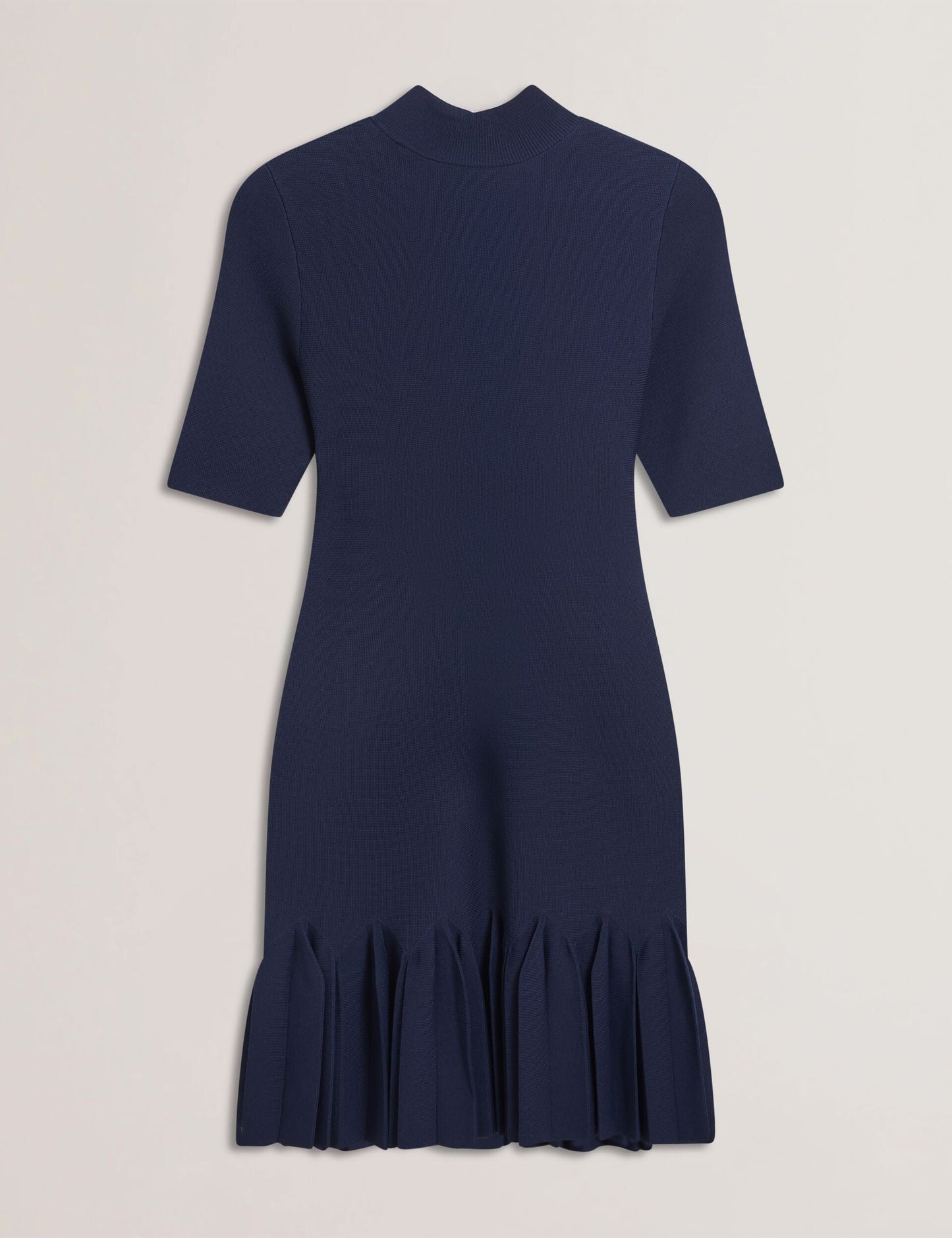 Ted Baker CANDDY - Pleated Hem Bodycon Knit Mini Dress DARK BLUE