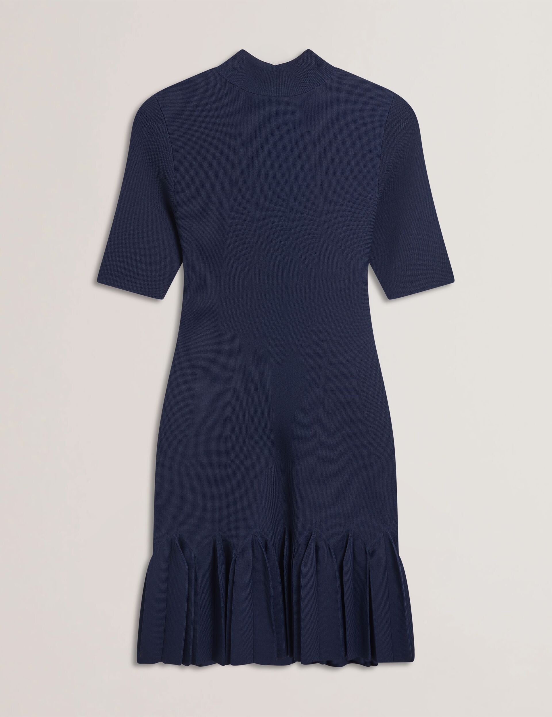 Ted Baker CANDDY - Pleated Hem Bodycon Knit Mini Dress DARK BLUE