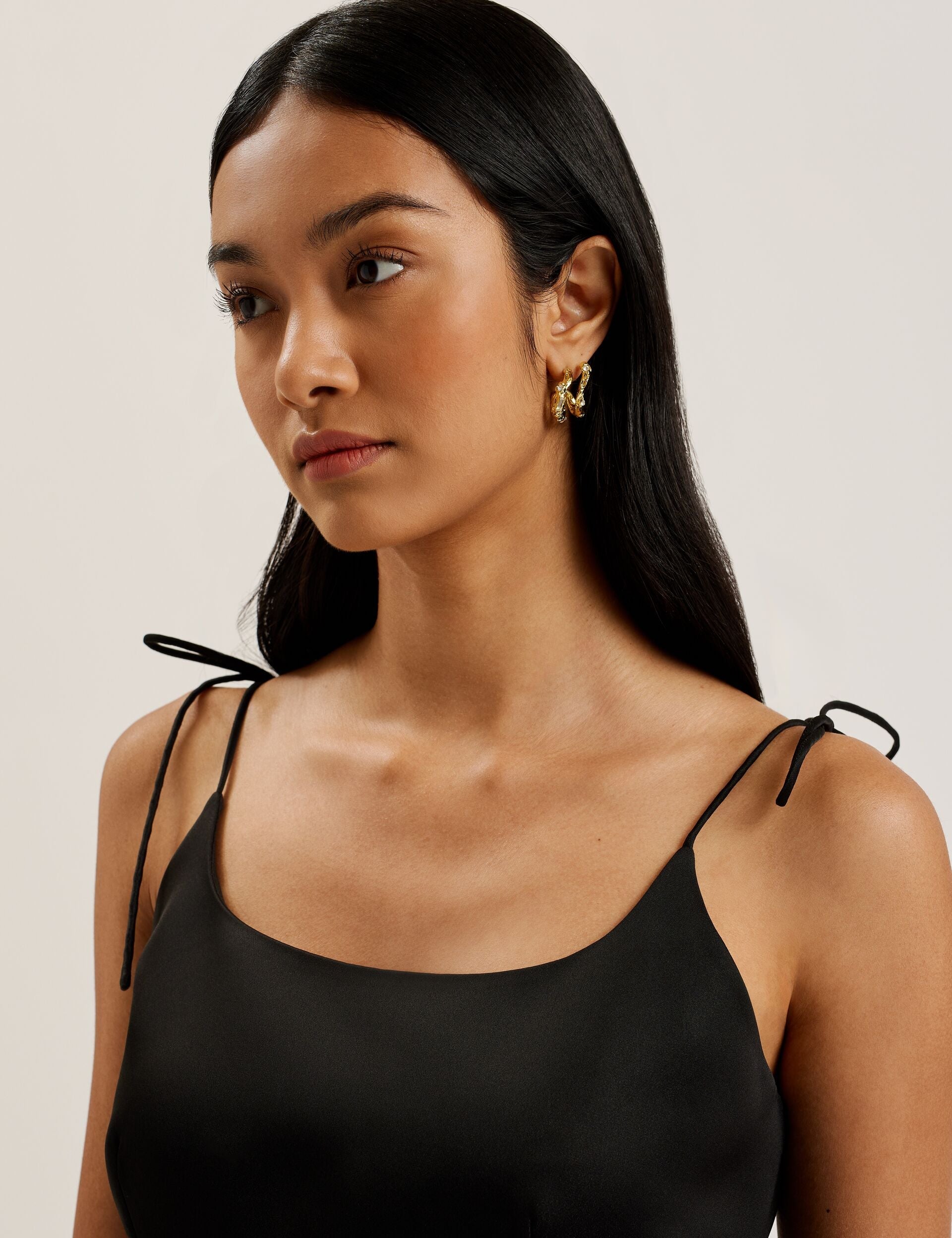Ted Baker KAVALA - Tie Strap Square Neck Mini Dress BLACK