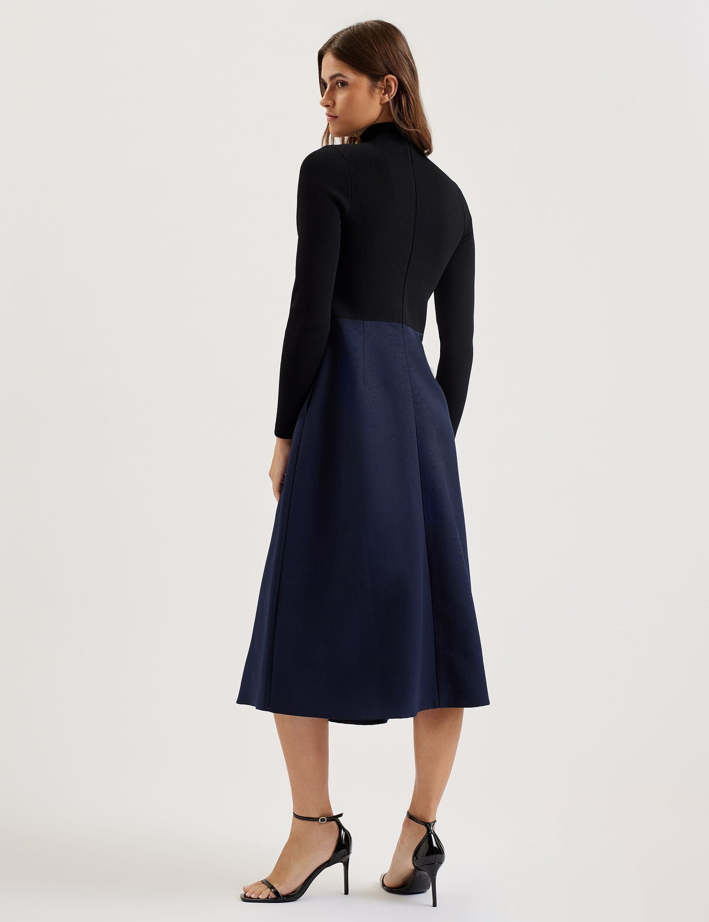 Ted Baker CHIRA - Knit Bodice Midi Dress With Wrap Skirt BLACK