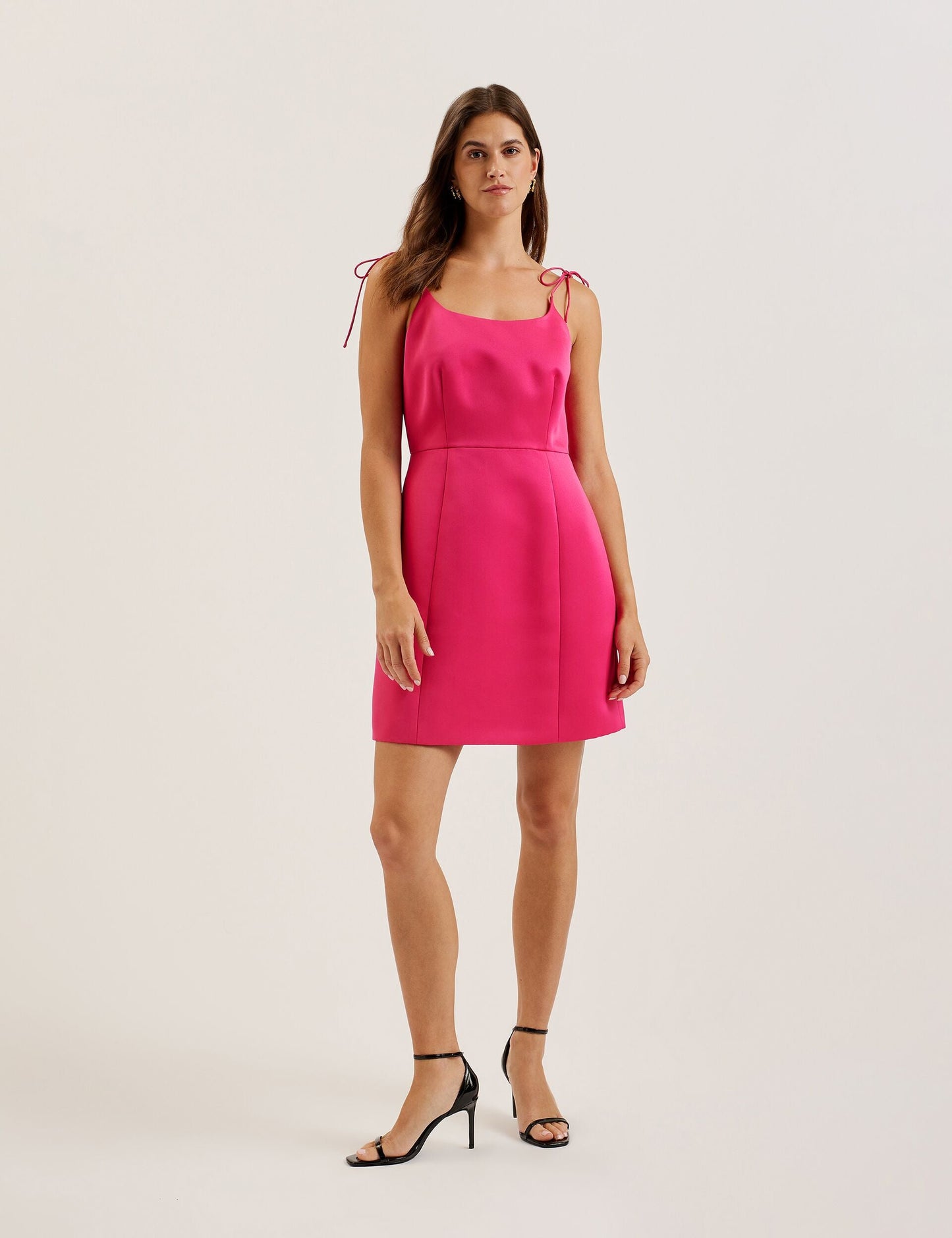 Ted Baker KAVALA - Tie Strap Square Neck Mini Dress FUCHSIA