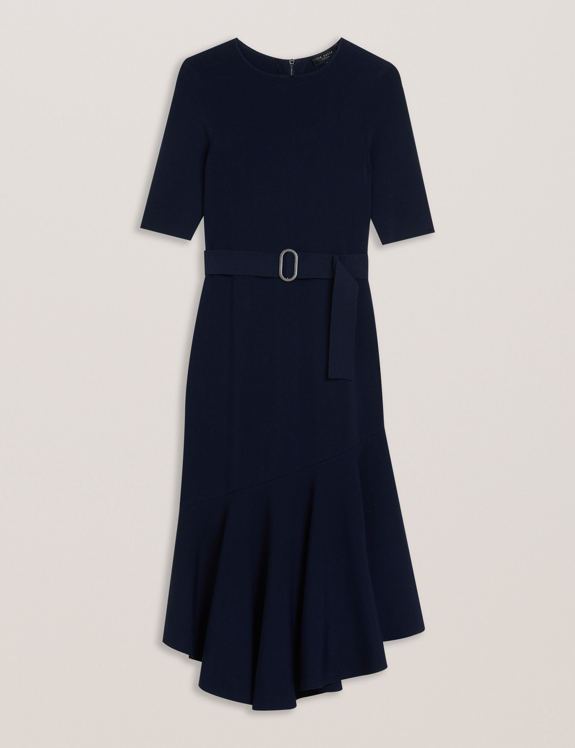 Ted Baker SAMALEE - Flippy Hem Knitted Midi Dress DARK BLUE