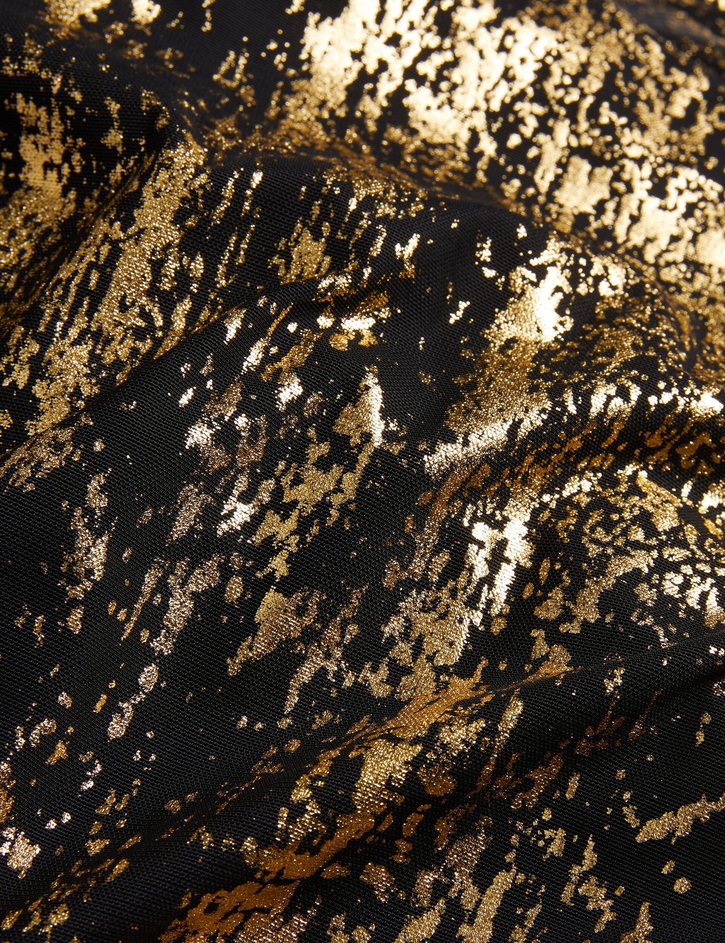 Ted Baker JUNHAA - Foil Print Long Sleeve Mesh Midi Dress BLACK