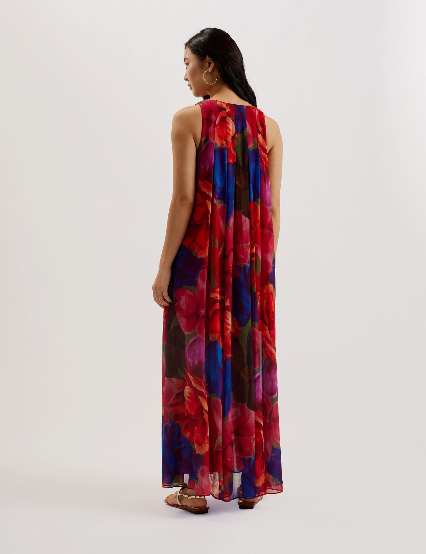 Ted Baker RABIUSA - Organza Tropical Bloom V neck Maxi dress MULTICOLOUR