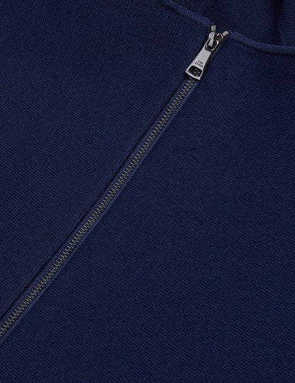 Ted Baker ALZANN - Pleated Hem Knitted Bodycon Mini Dress NAVY
