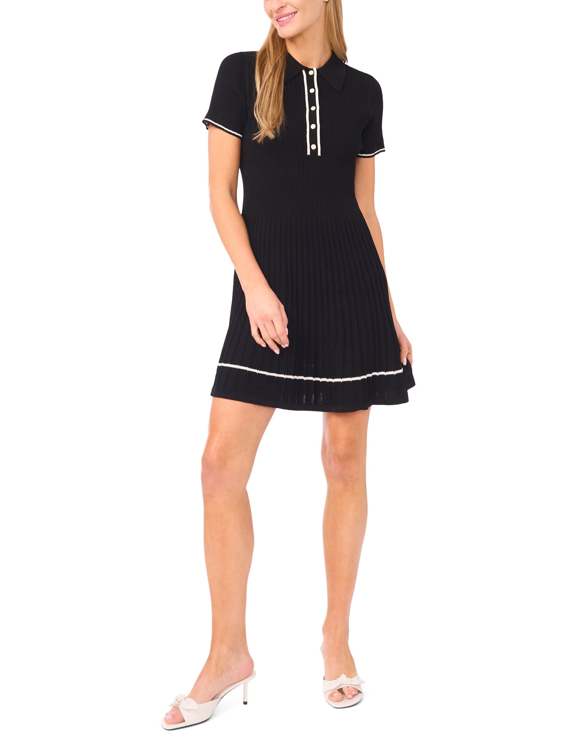 Ted Baker SALLY - Short Sleeve Polo Mini Dress BLACK