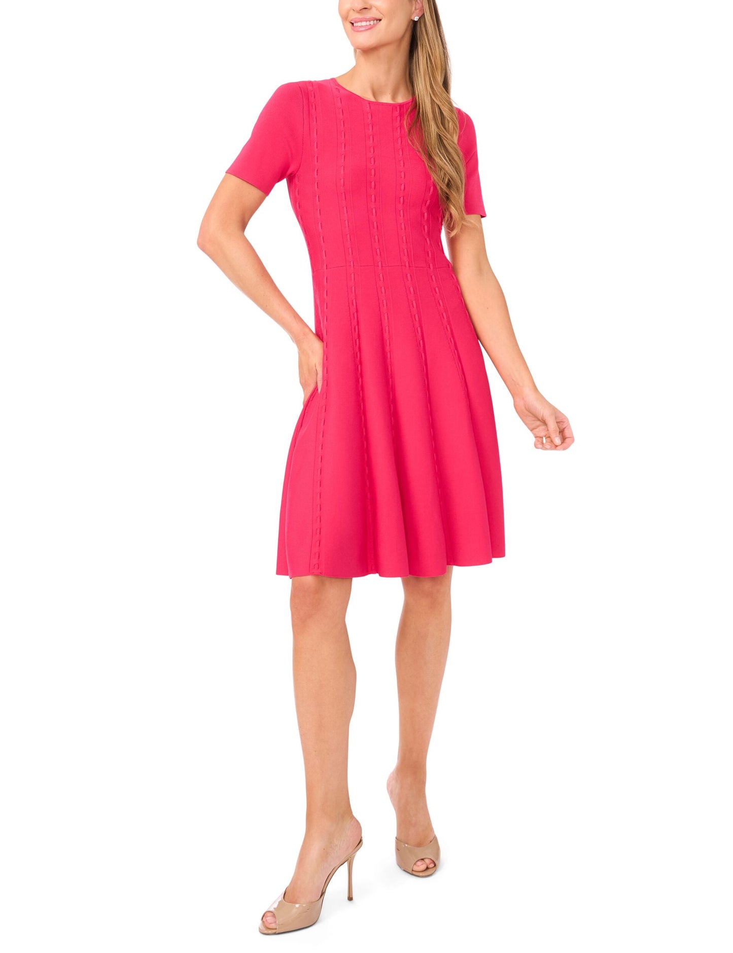 Ted Baker ELLA Ribbon Stitch Knit Mini Dress FUCHSIA