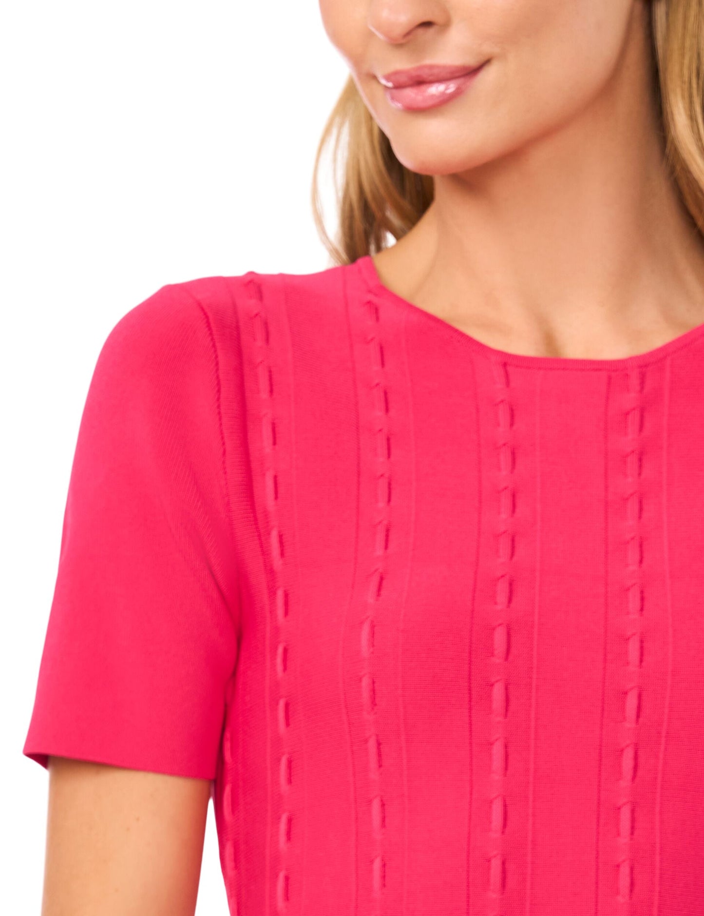 Ted Baker ELLA Ribbon Stitch Knit Mini Dress FUCHSIA