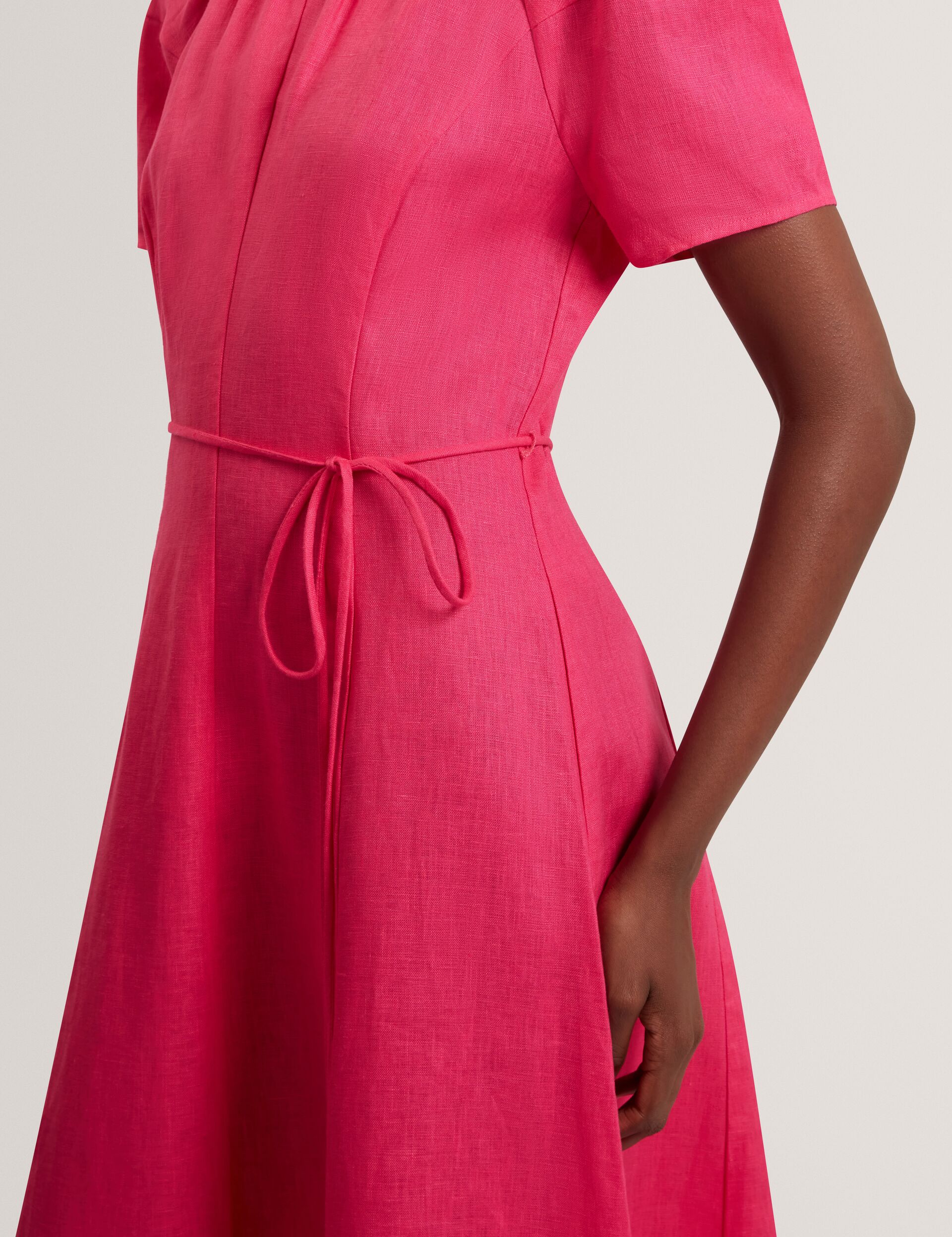 Ted Baker ALLISON Linen Raglan Sleeve Maxi Dress FUCHSIA