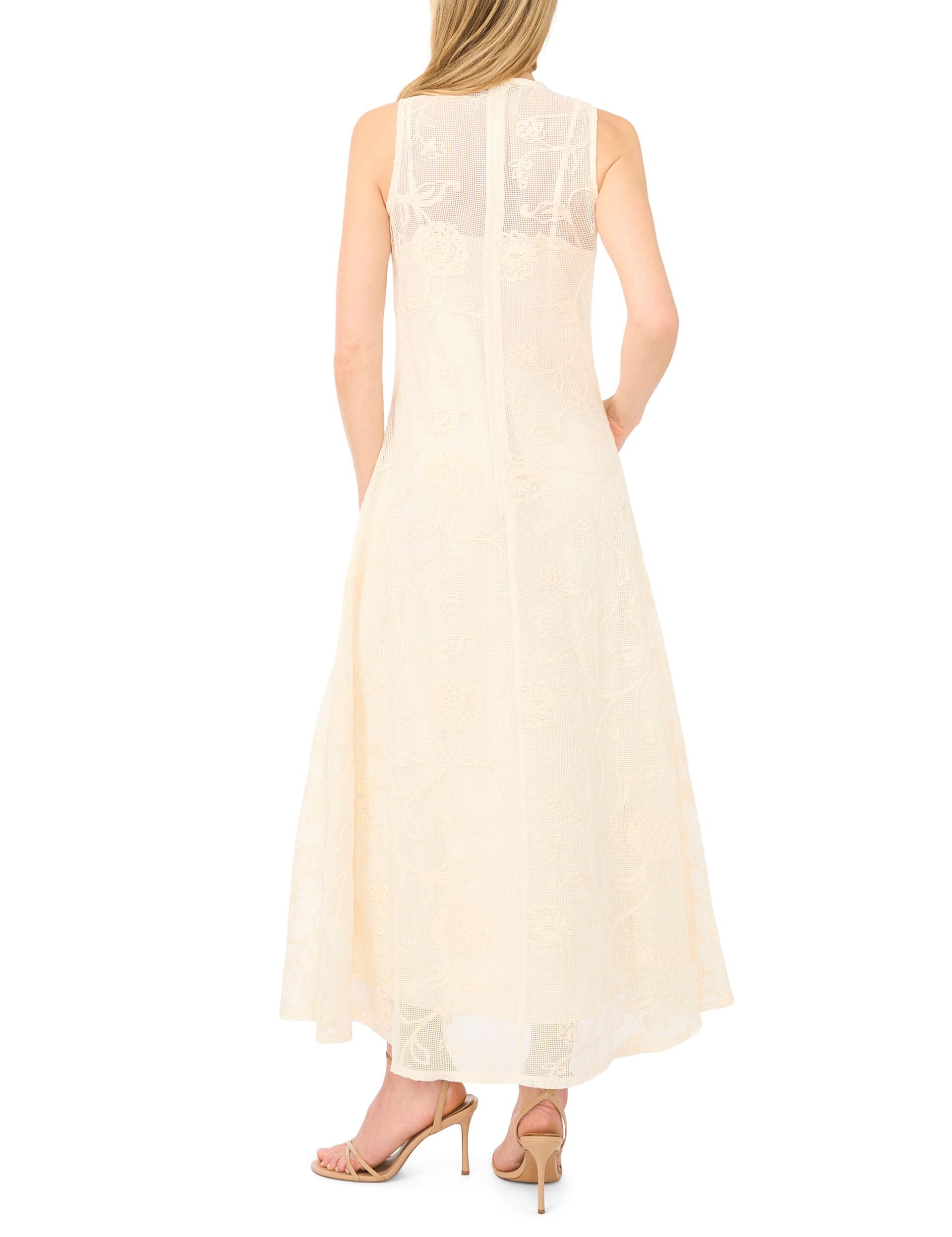 Ted Baker MIMI Floral Crochet Sleeveless Maxi Dress IVORY