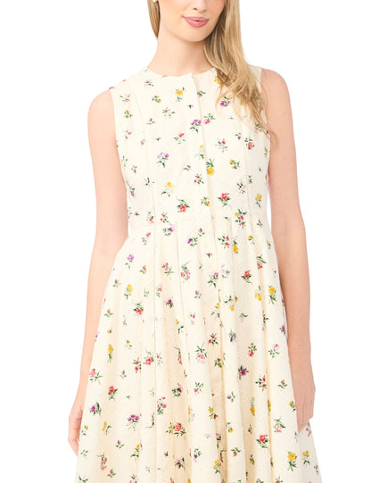Ted Baker JOANNE Wildflower Sleeveless Smock Midi Dress CREAM