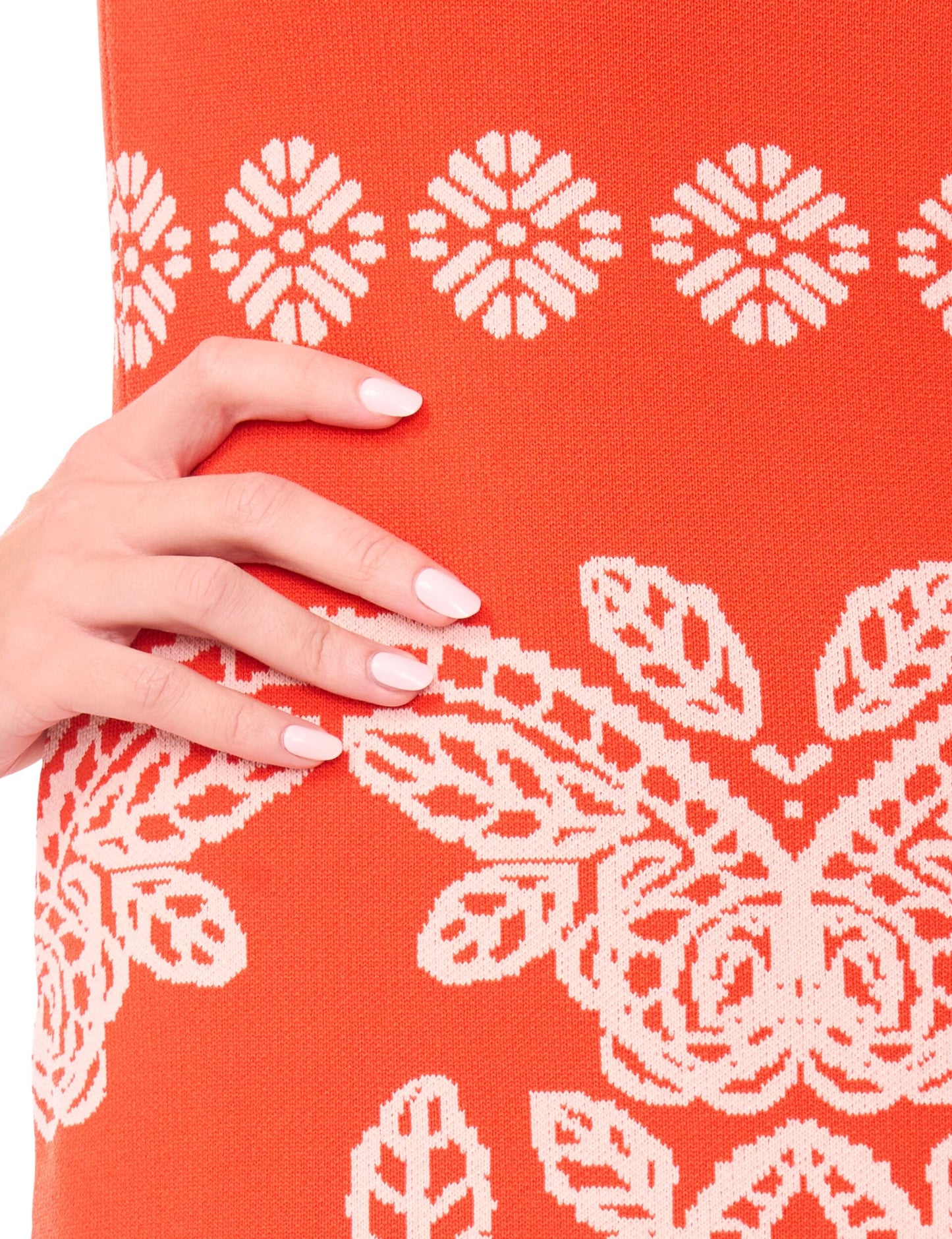 Ted Baker SASHA Jacquard Print Sleeveless Knit Midi Dress BURNT ORANGE