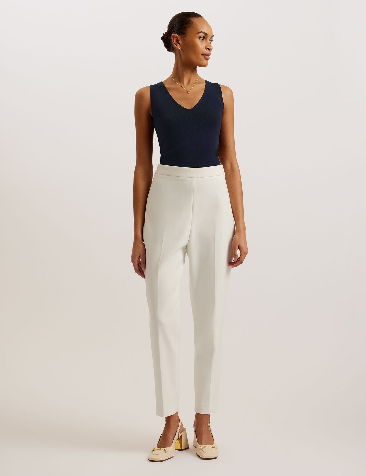 Ted Baker JOSIIY - V Neck Slim Fit Sleeveless Knit Top NAVY
