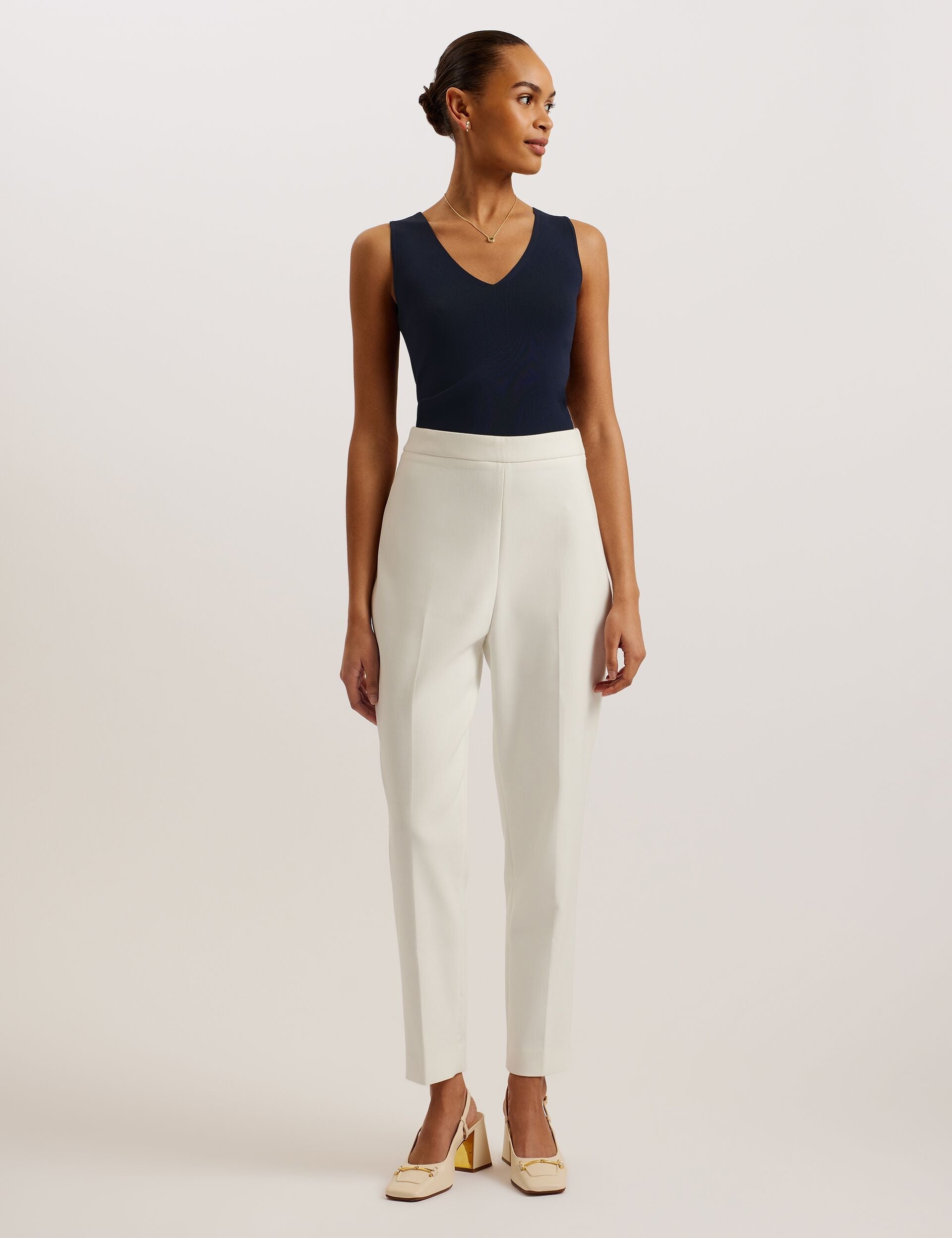 Ted Baker JOSIIY - V Neck Slim Fit Sleeveless Knit Top NAVY