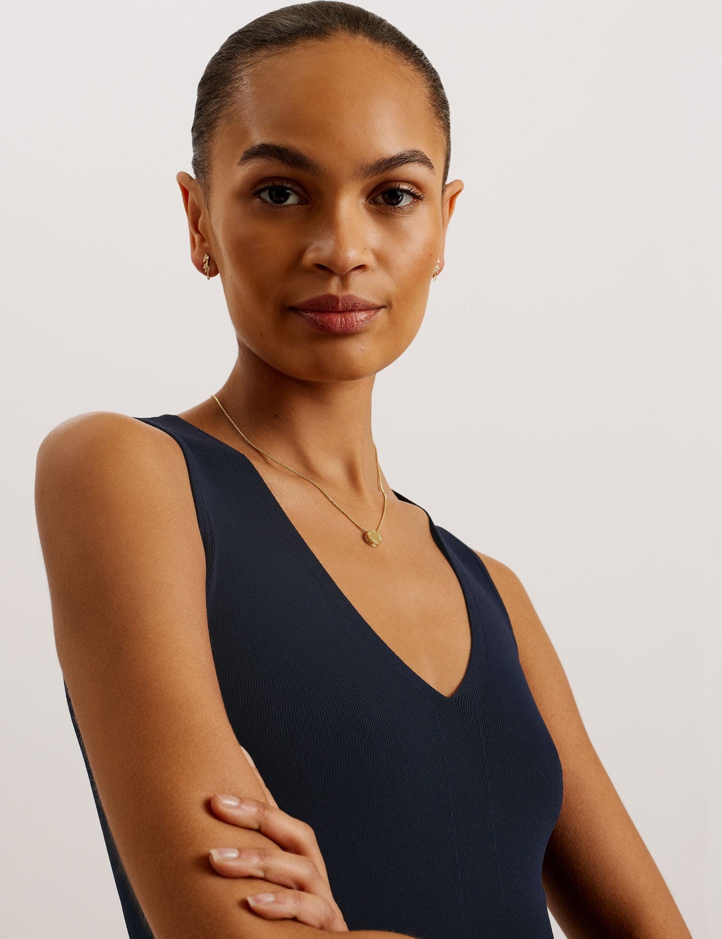 Ted Baker JOSIIY - V Neck Slim Fit Sleeveless Knit Top NAVY