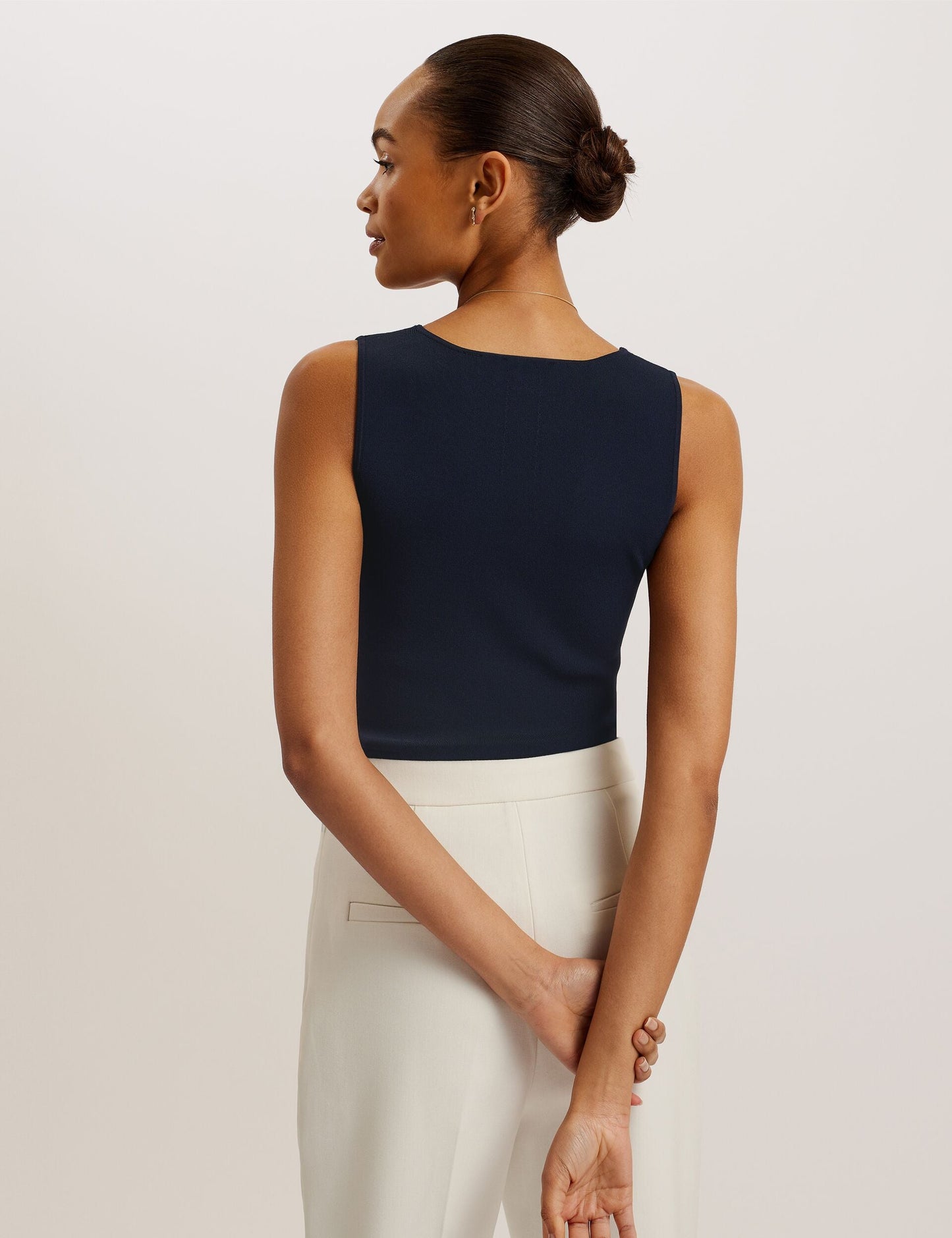 Ted Baker JOSIIY - V Neck Slim Fit Sleeveless Knit Top NAVY