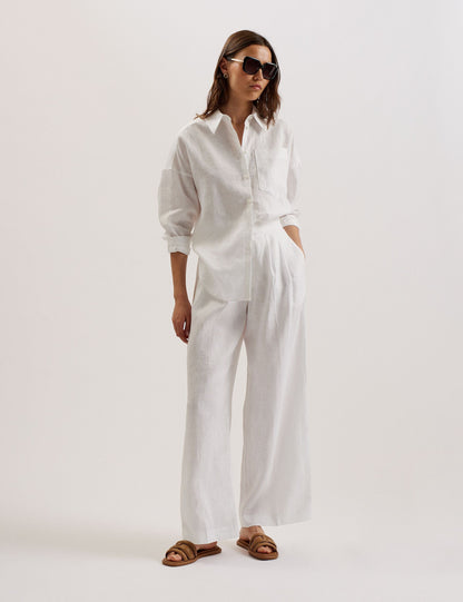 Ted Baker TOLOCA - Oversized Linen Shirt WHITE