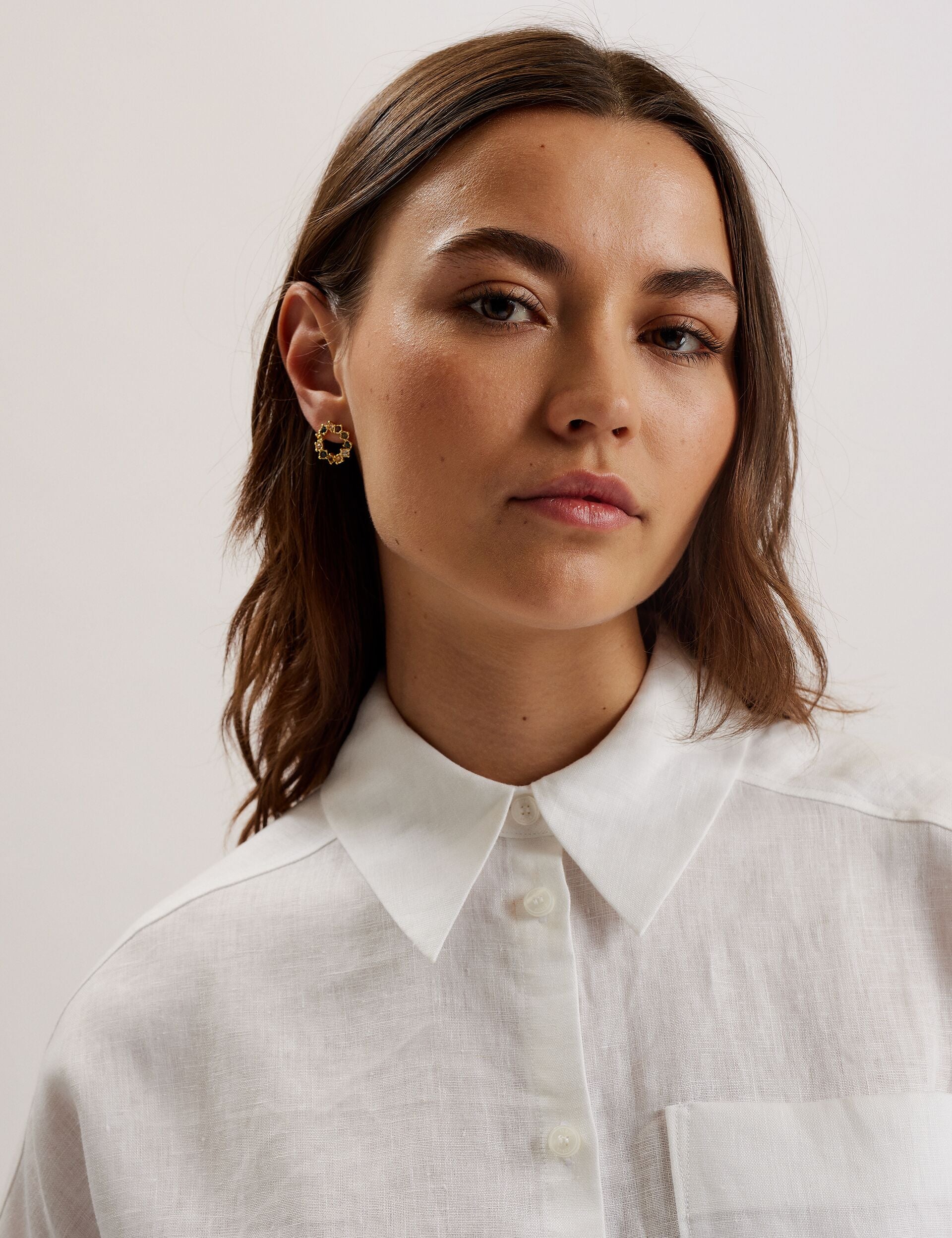 Ted Baker TOLOCA - Oversized Linen Shirt WHITE