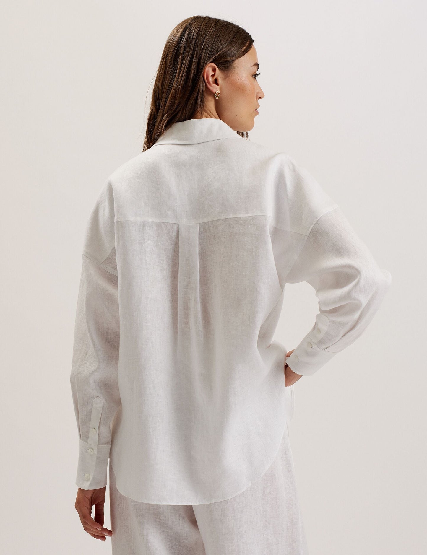 Ted Baker TOLOCA - Oversized Linen Shirt WHITE