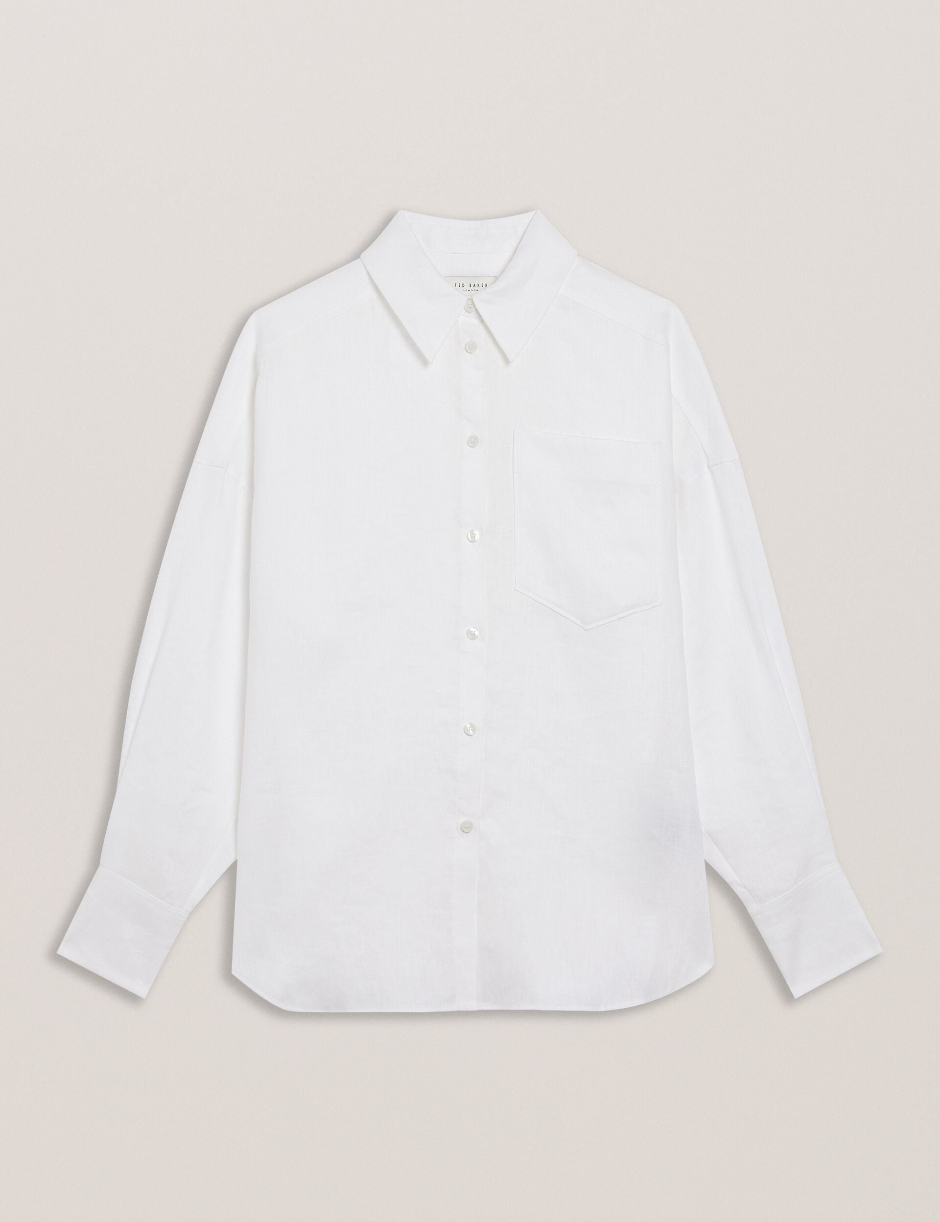 Ted Baker TOLOCA - Oversized Linen Shirt WHITE