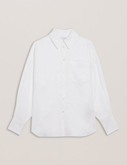 Ted Baker TOLOCA - Oversized Linen Shirt WHITE