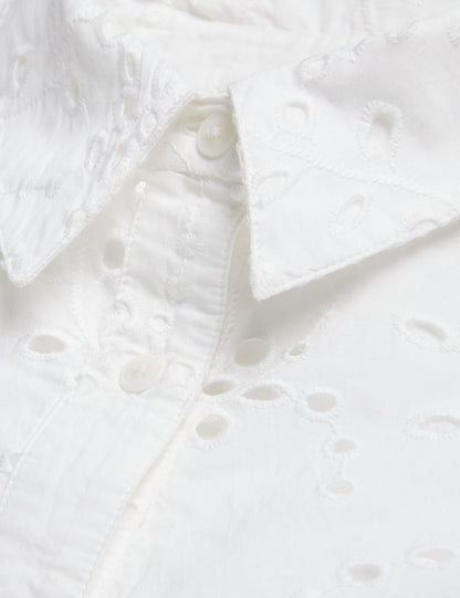 Ted Baker KILKIS - Broderie Cropped Shirt WHITE