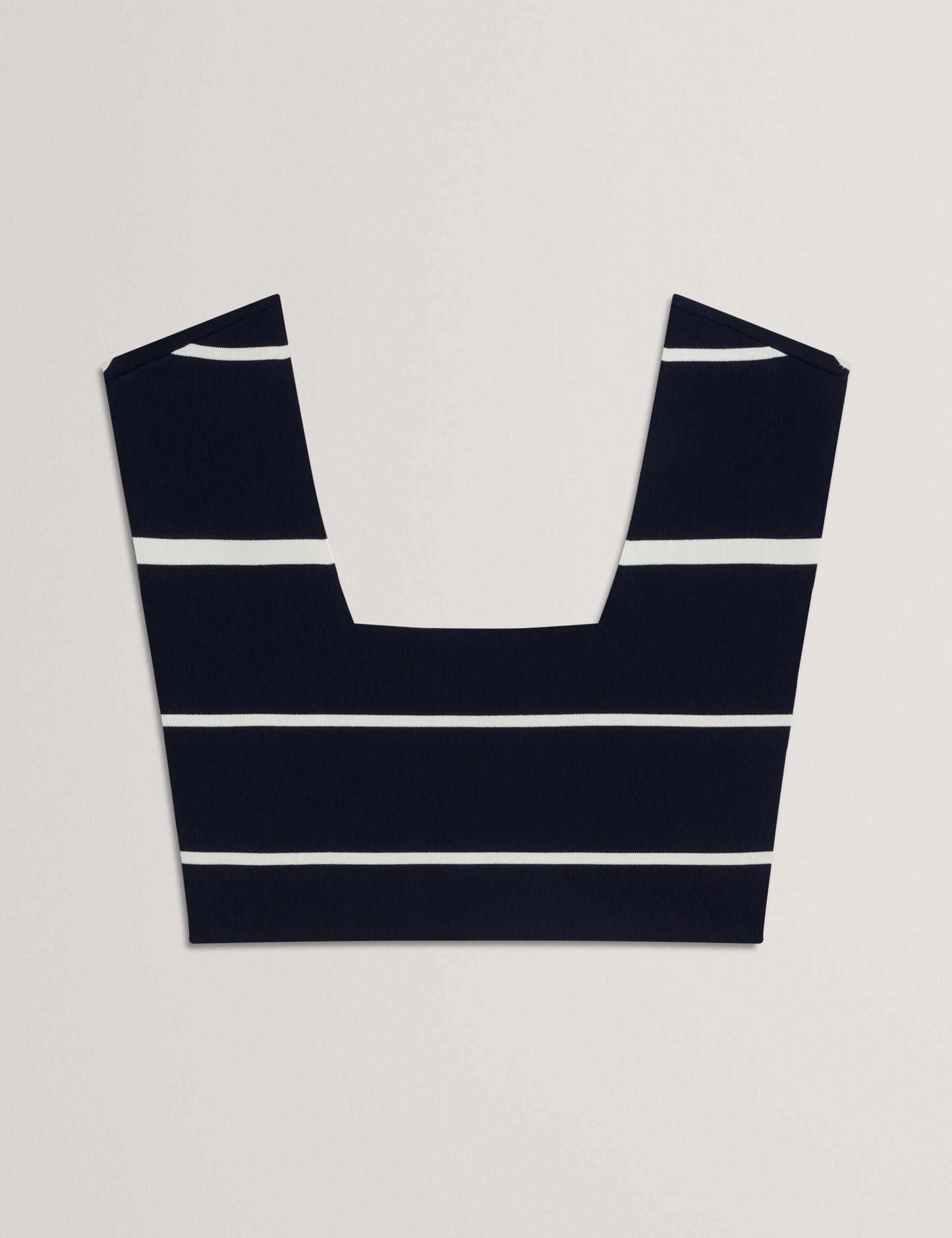Ted Baker ELLLE - Striped Knit Square Neck Cropped Top NAVY