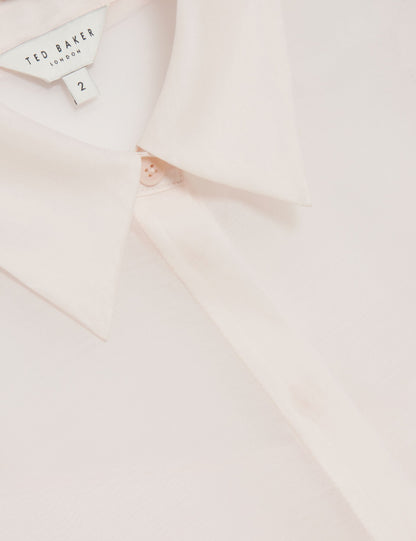 Ted Baker NORELLA - Sheer Organza Longline Sleeveless Blouse PALE PINK