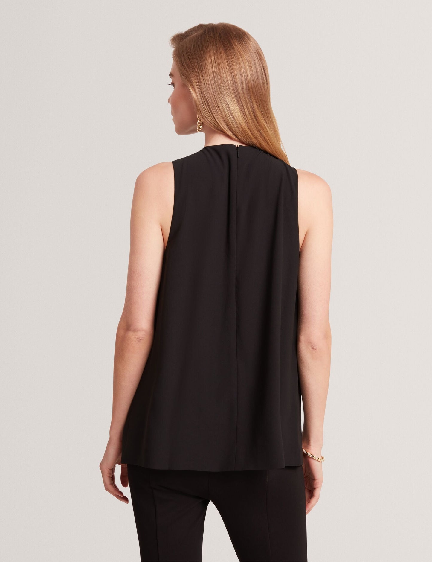 Ted Baker ICANA - Draped Front Asymmetric Sleeveless Top BLACK