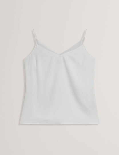 Ted Baker LULEA Chiffon Detail V-Neck Strappy Cami Top in Ivory IVORY