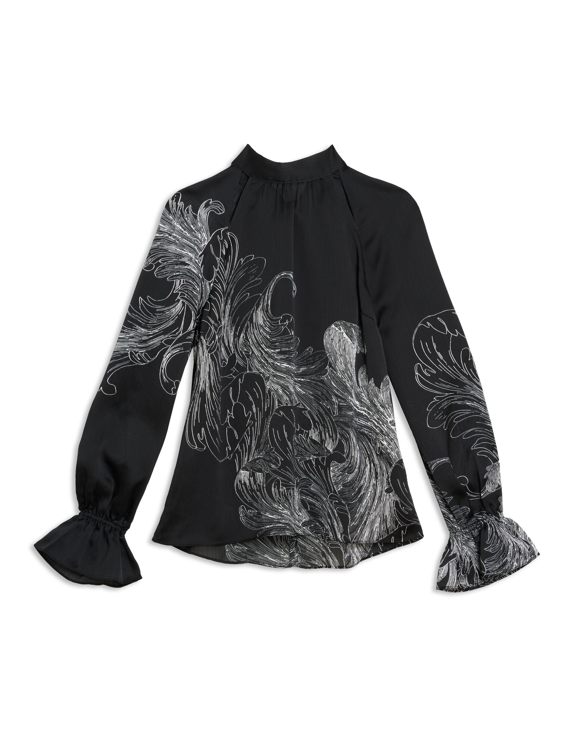 Ted Baker JOELLAH - High Neck Long Sleeve Blouse BLACK