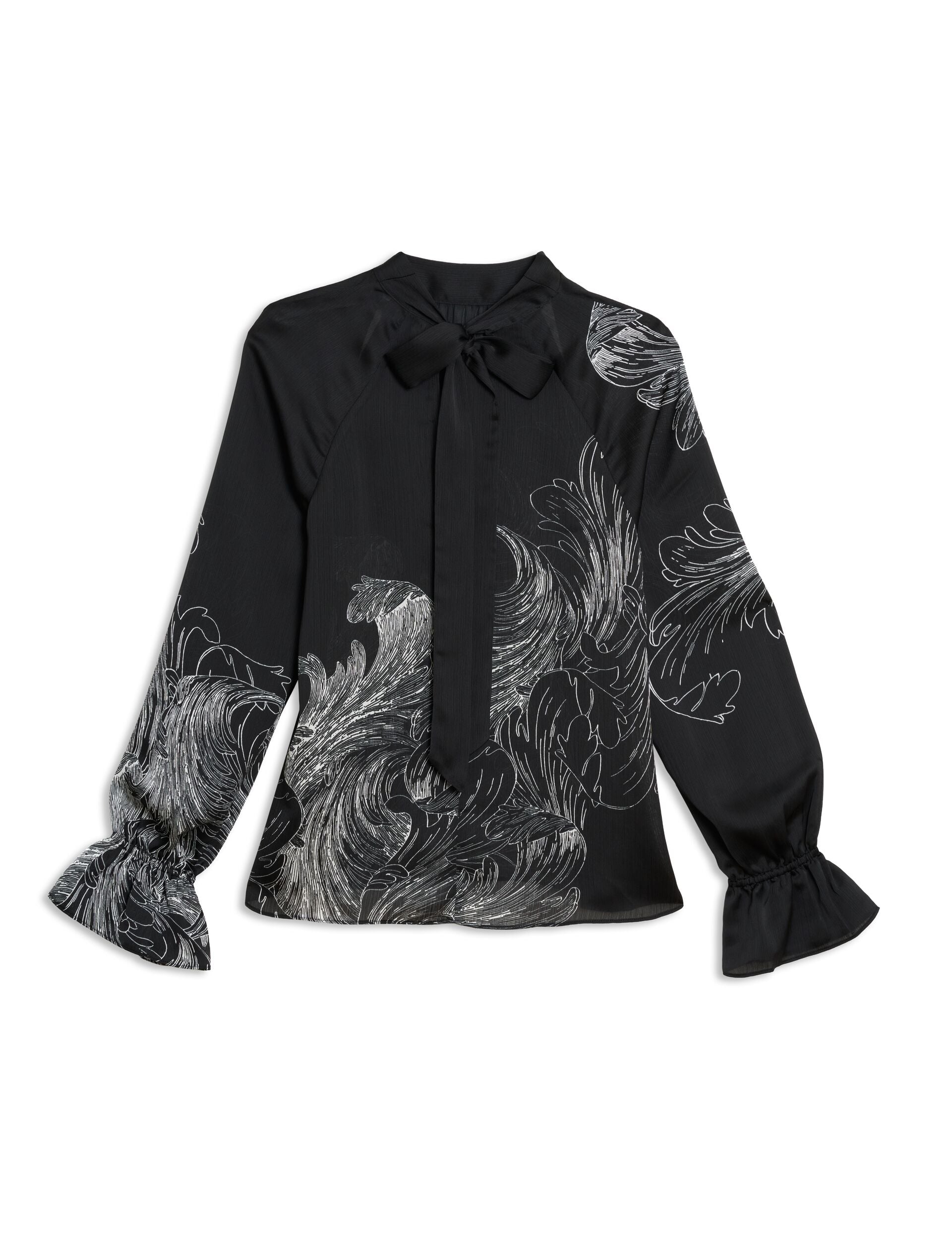 Ted Baker JOELLAH - High Neck Long Sleeve Blouse BLACK