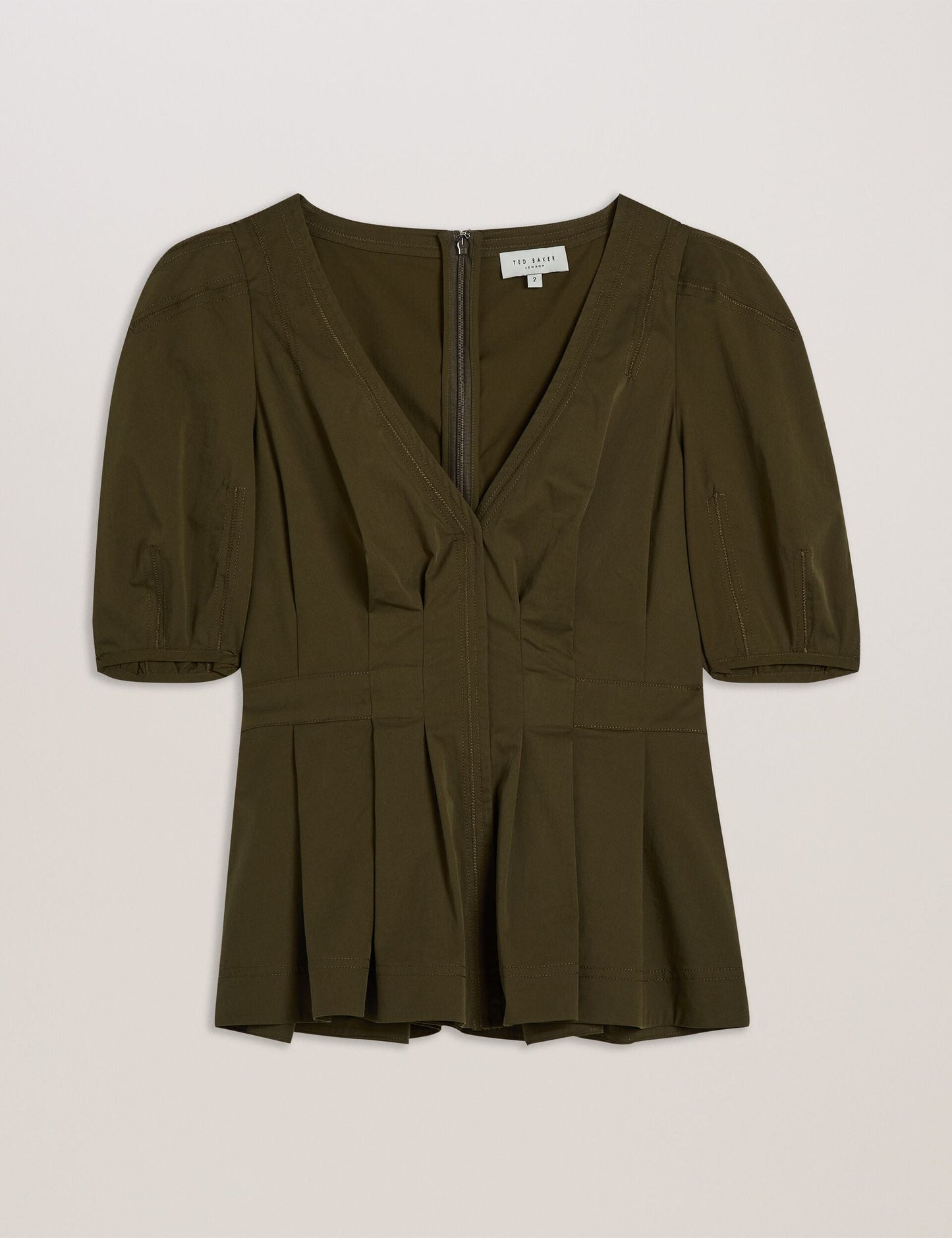 Ted Baker BURDUR - Peplum Fitted Top KHAKI