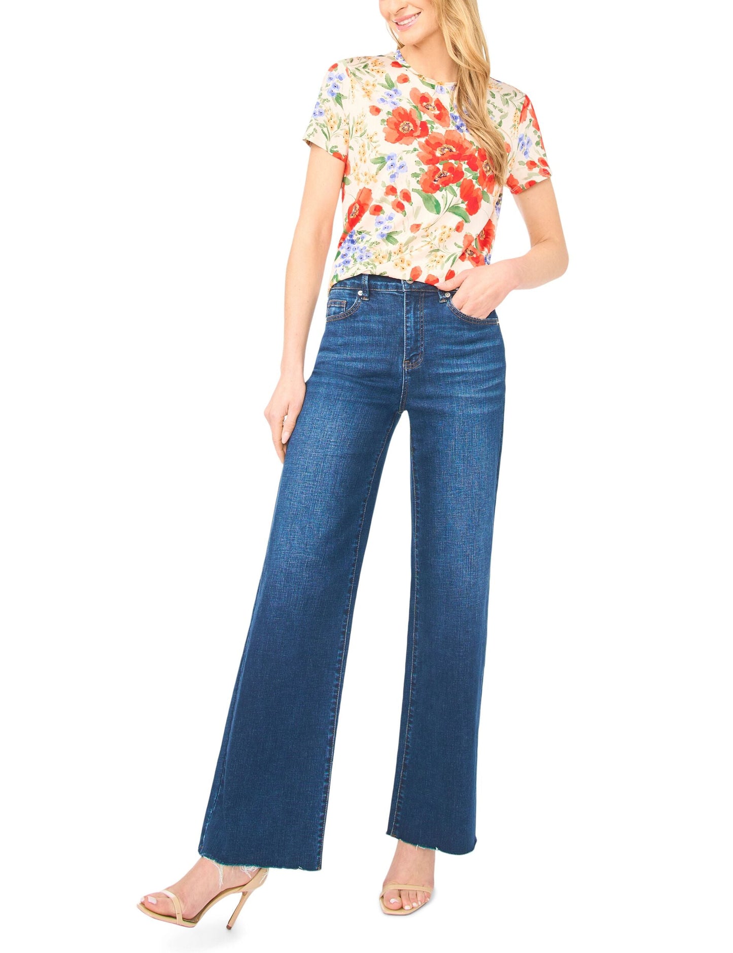 Ted Baker KNITTOP Poppy Print Slim Fit T-Shirt ECRU