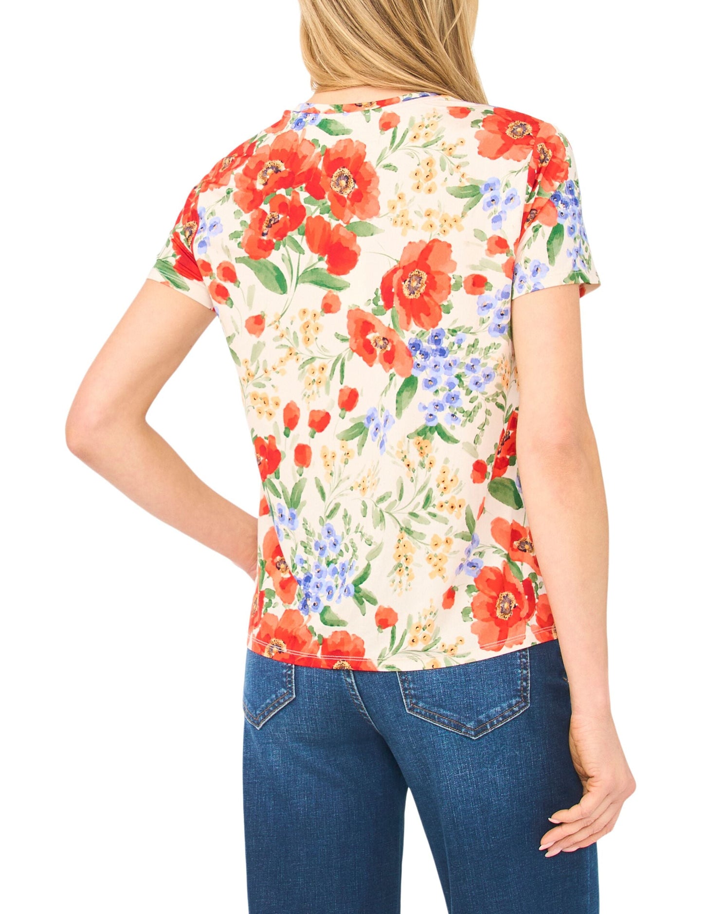 Ted Baker KNITTOP Poppy Print Slim Fit T-Shirt ECRU