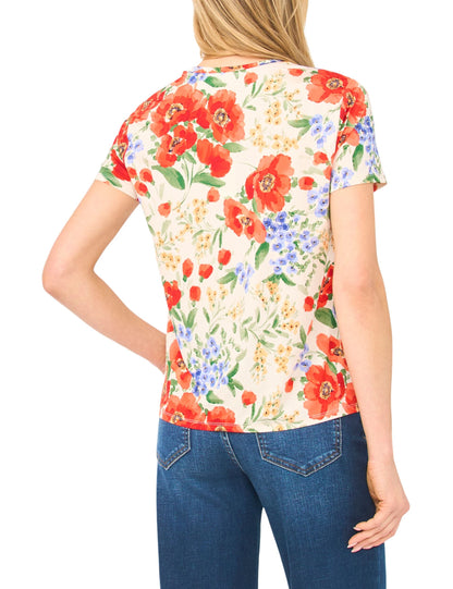 Ted Baker KNITTOP Poppy Print Slim Fit T-Shirt ECRU
