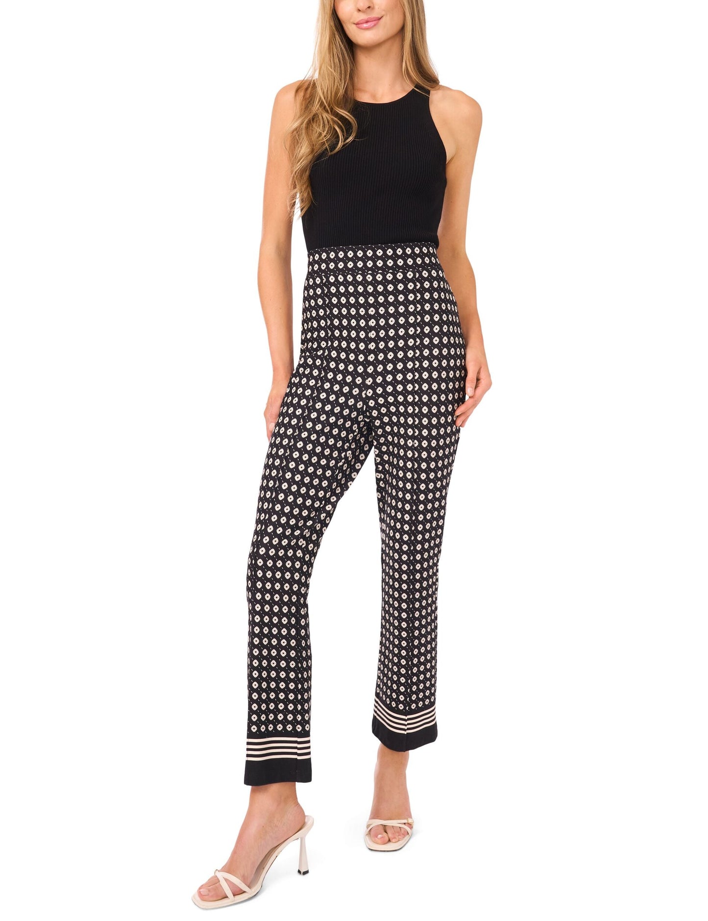 Ted Baker HEIDI Geometric Slim Leg Knit Pants BLACK